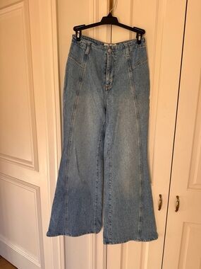 We The Free Light Blue Flare Wide-Leg Jeans